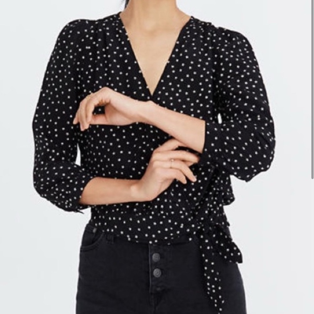 Madewell 100% Silk Star Print Blouse